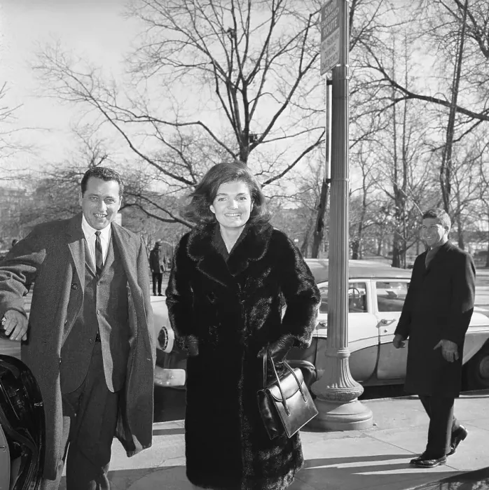 Framed Print : Mrs. Kennedy Walking with Secret Service Agent Framed Print : Mrs. Kennedy Walking with Secret Service Agent