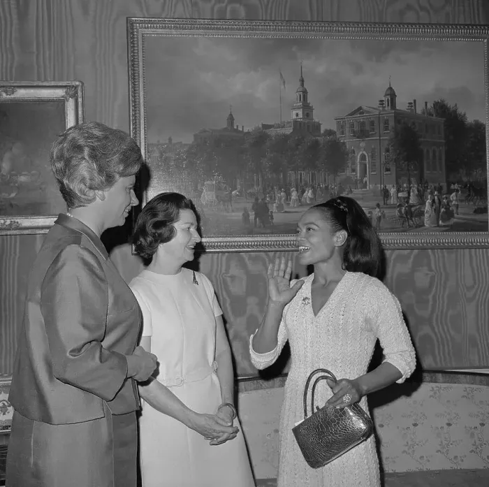 Framed Print : Mrs. Lyndon B.. Johnson, Katherine Peden, and Eartha Kitt at a White House Luncheon Framed Print : Mrs. Lyndon B.. Johnson, Katherine Peden, and Eartha Kitt at a White House Luncheon