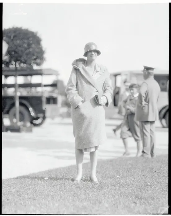 Framed Print : Mrs. Malco Meachan Posing at Saratoga Racetrack Framed Print : Mrs. Malco Meachan Posing at Saratoga Racetrack