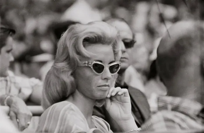 Framed Print : Mrs. Mickey Mantle Watching Game Intently Framed Print : Mrs. Mickey Mantle Watching Game Intently