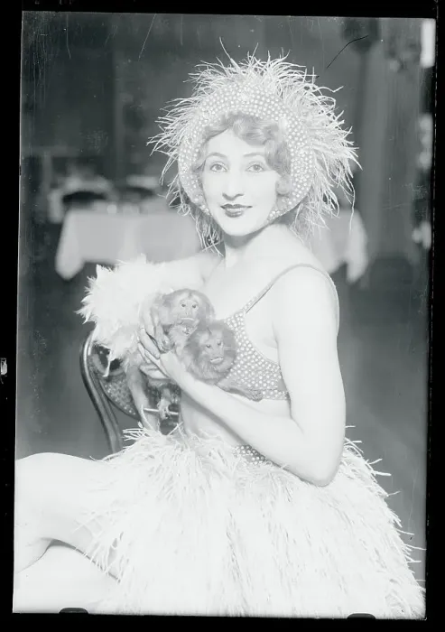 Framed Print : Mrs. Park Benjamin Holding Monkeys Framed Print : Mrs. Park Benjamin Holding Monkeys