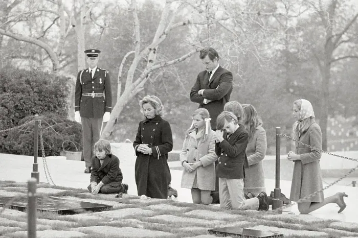 Framed Print : Mrs. Robert Kennedy and Children Visiting John F. Kennedy's Grave Framed Print : Mrs. Robert Kennedy and Children Visiting John F. Kennedy's Grave