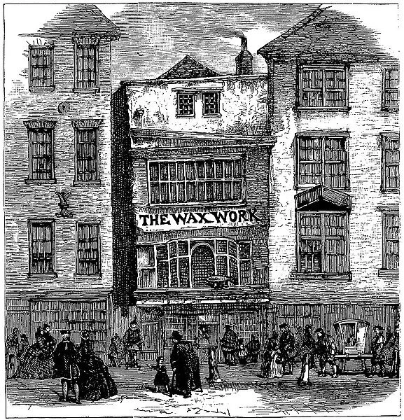 Mrs Salmon's Waxwork, Fleet Street, London (engraved illustration)