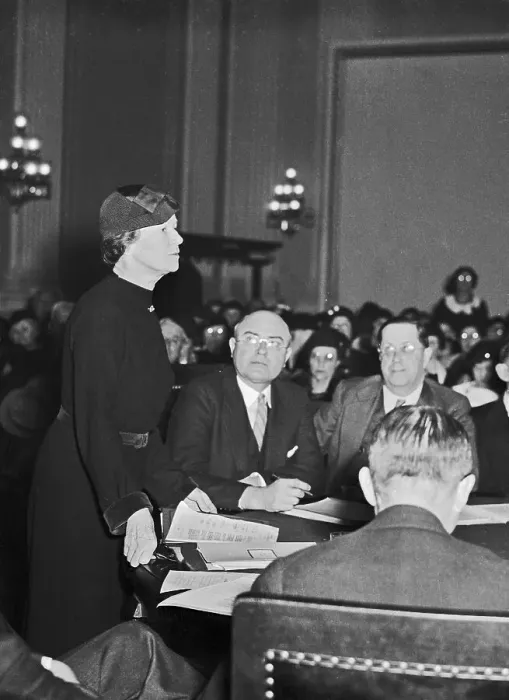 Framed Print : Mrs. Thomas Hepburn Speaking to a House Committee Framed Print : Mrs. Thomas Hepburn Speaking to a House Committee