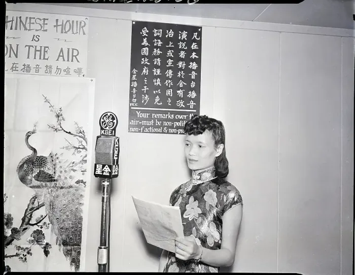 Framed Print : Mrs. Tong Gives Chinese Radio Broadcast Framed Print : Mrs. Tong Gives Chinese Radio Broadcast
