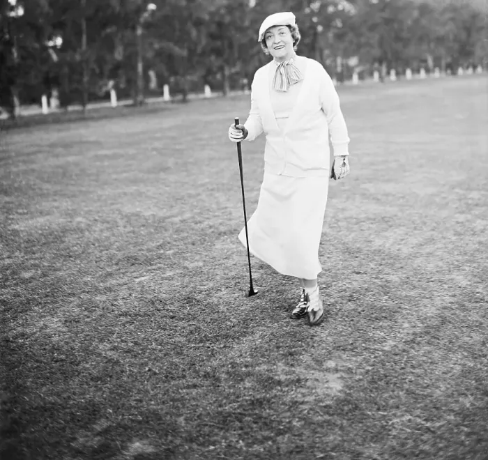 Framed Print : Mrs. William Randolph Hearst Holding a Golf Club