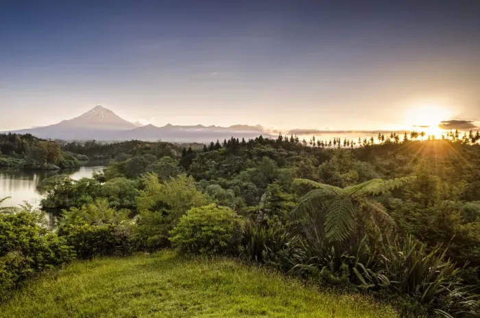 Framed Print : Mt. Egmont, Mt. Taranaki, currently an inactive volcano, North Island, New Zealand