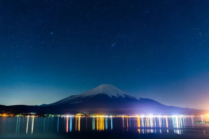 Framed Print : Mt. Fuji. Night view from lake Yamanakako. Yamanashi, Japan Framed Print : Mt. Fuji. Night view from lake Yamanakako. Yamanashi, Japan