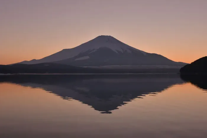 Framed Print : Mt Fuji in Winter after Sunset
