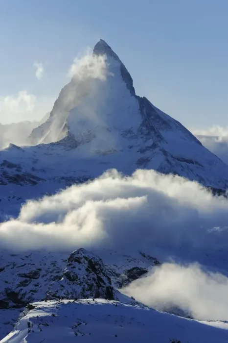 Framed Print : Mt. Matterhorn, shrouded in clouds, Zermatt, Valais, Switzerland, Europe Framed Print : Mt. Matterhorn, shrouded in clouds, Zermatt, Valais, Switzerland, Europe