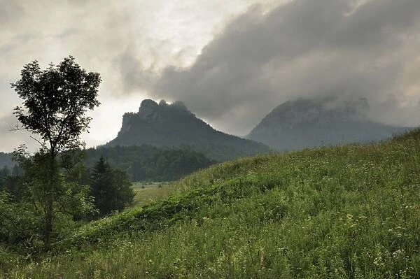 Mt. Poludnove Skaly, left, and Mt. Velky Rozsutec, 1609 m, right, Stefanova, Mala Fatra National Park, Slovakia, Europe