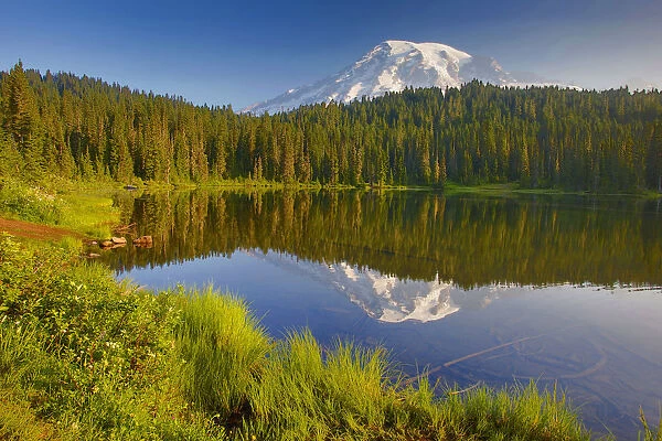 Mt. Rainier and Reflection Lake, Mount Rainier National Park, Washington State, USA