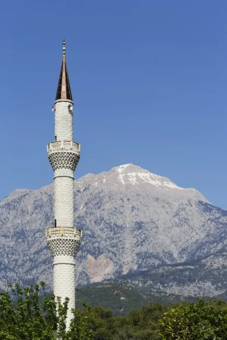 Framed Print : Mt. Tahtali Dagi and minaret, Olimpos Beydaglari National Park, Tekirova, Lycia, Province of Antalya, Turkey Framed Print : Mt. Tahtali Dagi and minaret, Olimpos Beydaglari National Park, Tekirova, Lycia, Province of Antalya, Turkey