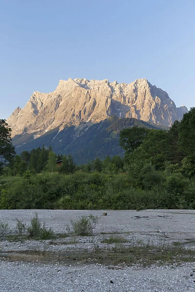 Mt Zugspitze and Mt Schneefernerkopf, Wetterstein Range, from Ehrwald, Tyrol, Austria