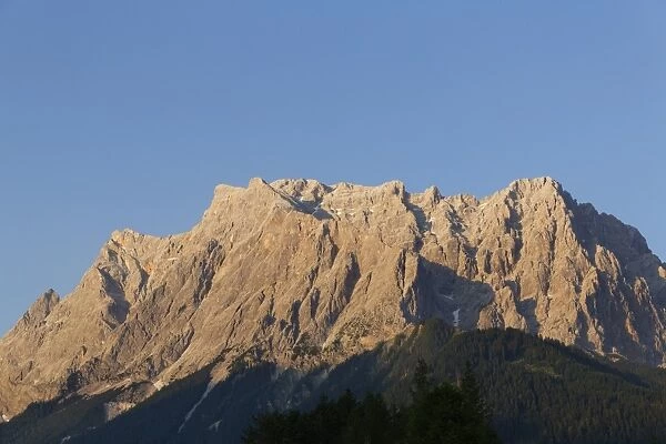 Mt Zugspitze and Mt Schneefernerkopf, Wetterstein Range, from Ehrwald, Tyrol, Austria