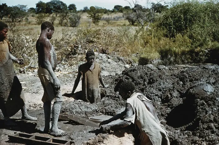 Framed Print : Mud Brick Making Framed Print : Mud Brick Making