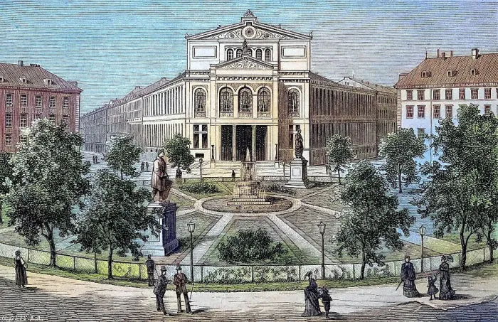 Framed Print : The Muenchner Volkstheater is a theatre in Munich, Bavaria, Germany, reproduction of an image, woodcut from the year 1881, digitally improved, historical, Muenchner Volkstheater is a theatre in Munich, Bavaria, reproduction of an image Framed Print : The Muenchner Volkstheater is a theatre in Munich, Bavaria, Germany, reproduction of an image, woodcut from the year 1881, digitally improved, historical, Muenchner Volkstheater is a theatre in Munich, Bavaria, reproduction of an image