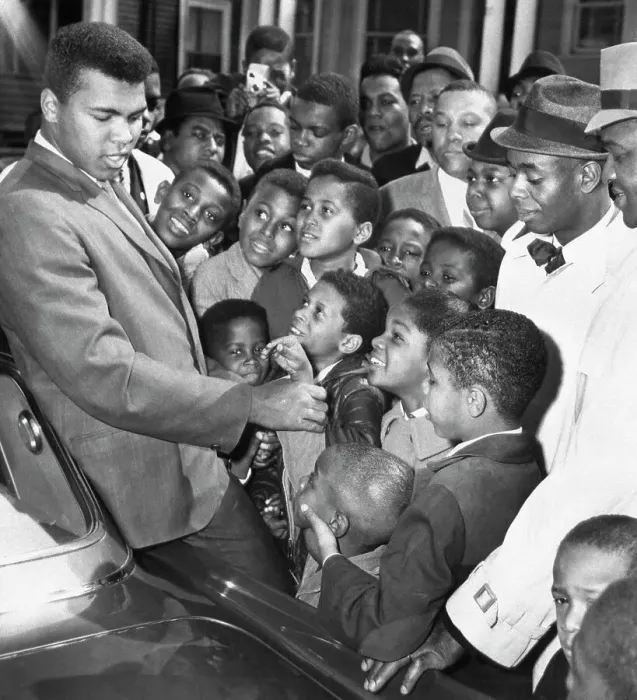 Framed Print : Muhammad Ali With Boys in Boston