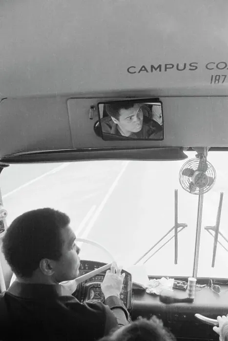 Framed Print : Muhammad Ali Driving Bus Framed Print : Muhammad Ali Driving Bus