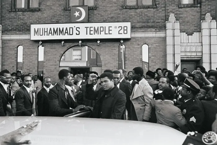 Framed Print : Muhammad Ali Exiting Car on Visit to Temple Framed Print : Muhammad Ali Exiting Car on Visit to Temple