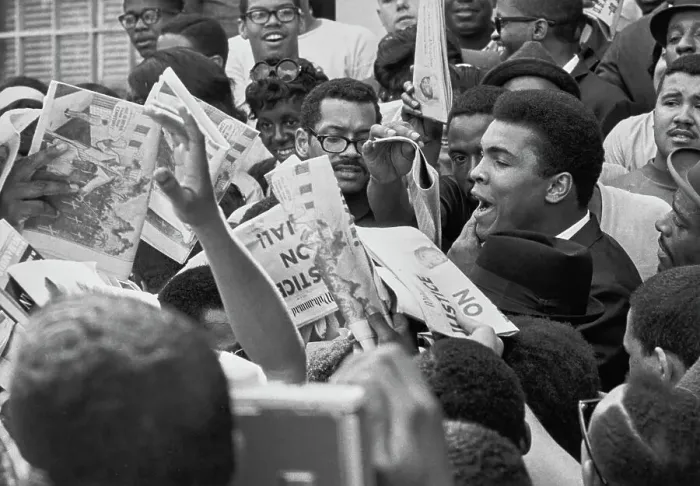 Framed Print : Muhammad Ali With Fans