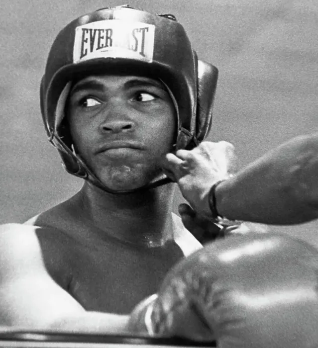 Framed Print : Muhammad Ali in His Protective Headgear Framed Print : Muhammad Ali in His Protective Headgear
