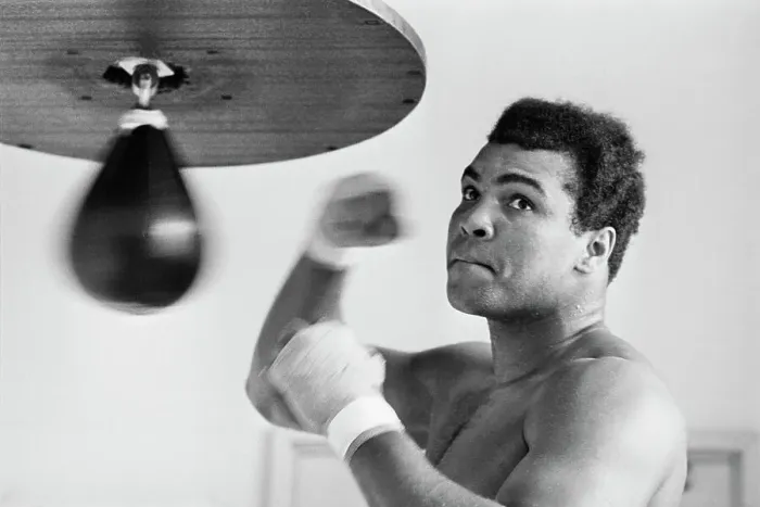 Framed Print : Muhammad Ali Punching Bag Framed Print : Muhammad Ali Punching Bag