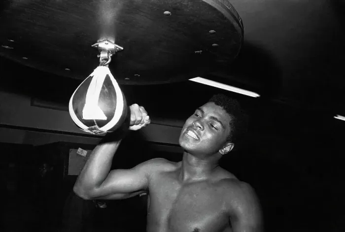 Framed Print : Muhammad Ali Punching Bags