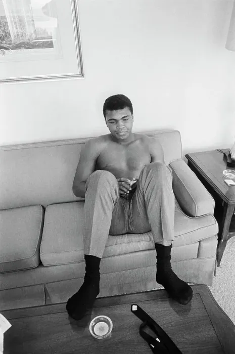 Framed Print : Muhammad Ali Seated on Couch Framed Print : Muhammad Ali Seated on Couch