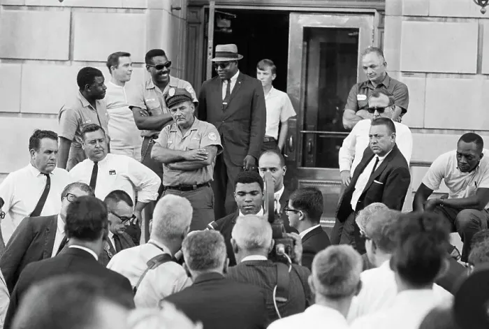 Framed Print : Muhammad Ali Speaking to Reporters Framed Print : Muhammad Ali Speaking to Reporters