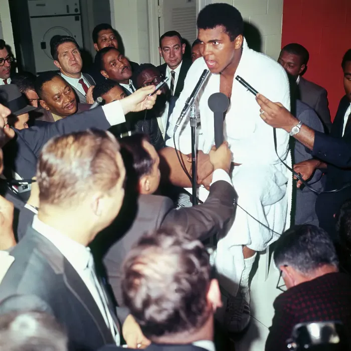 Framed Print : Muhammad Ali Talking to Newsmen Framed Print : Muhammad Ali Talking to Newsmen