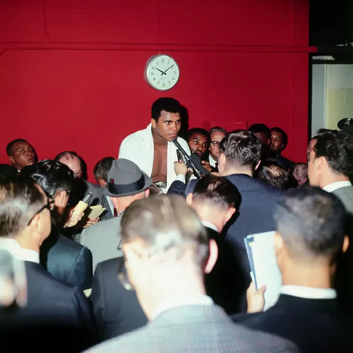 Framed Print : Muhammad Ali Talking to Newsmen Framed Print : Muhammad Ali Talking to Newsmen