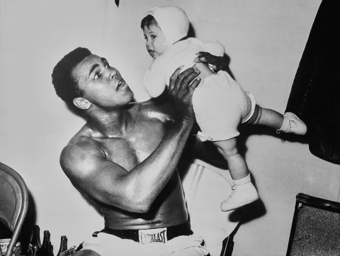 Framed Print : Muhammad Ali And Toddler Framed Print : Muhammad Ali And Toddler