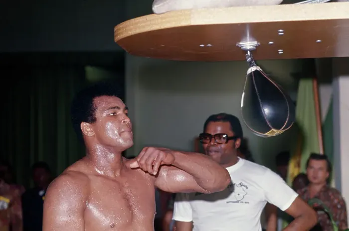 Framed Print : Muhammad Ali Working Out with Punching Bag Framed Print : Muhammad Ali Working Out with Punching Bag