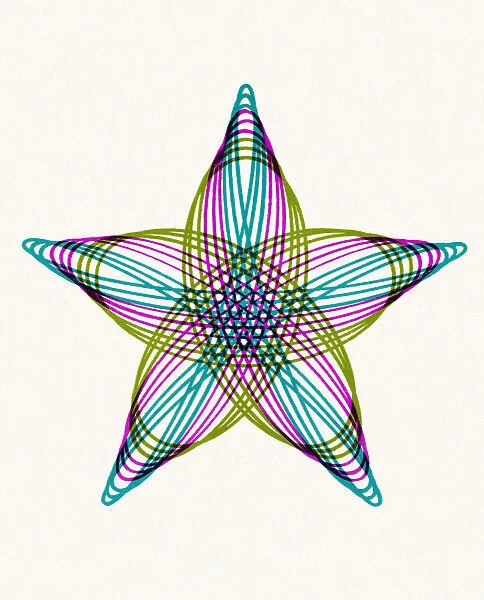 Multi Color Star Shape Line Drawing