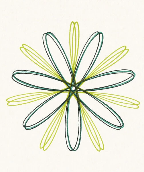 Multi Green Flower Line Design