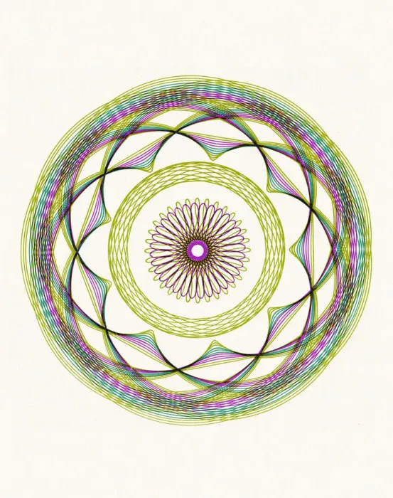 Framed Print : Multicolor Circular Line Drawing Framed Print : Multicolor Circular Line Drawing