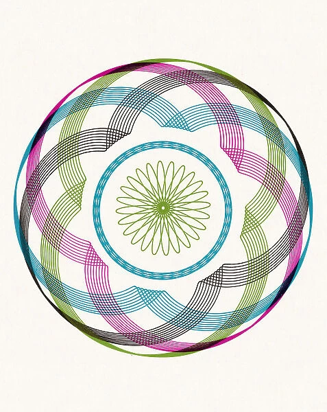 Multicolor Circular Line Drawing