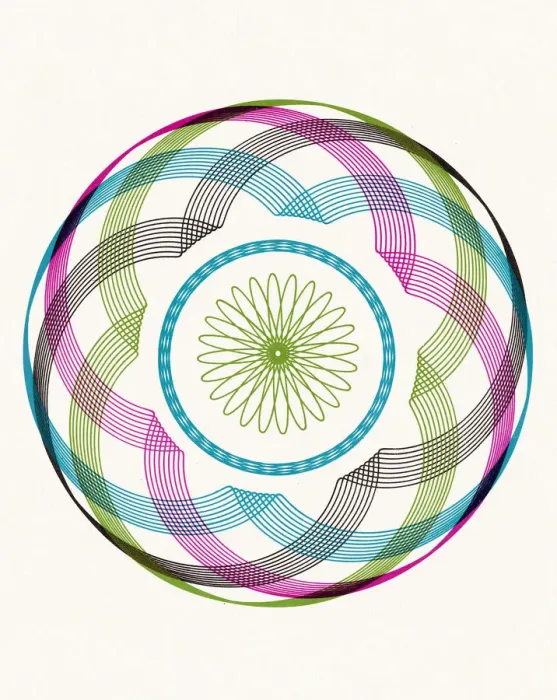 Framed Print : Multicolor Circular Line Drawing Framed Print : Multicolor Circular Line Drawing