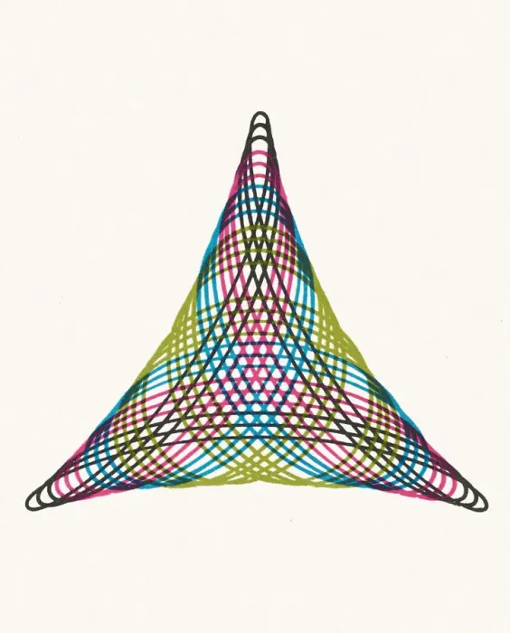 Framed Print : Multicolor Triangle Line Drawing Framed Print : Multicolor Triangle Line Drawing