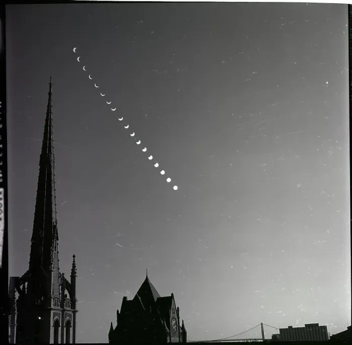 Framed Print : Multiple Exposure Of Solar Eclipse Framed Print : Multiple Exposure Of Solar Eclipse