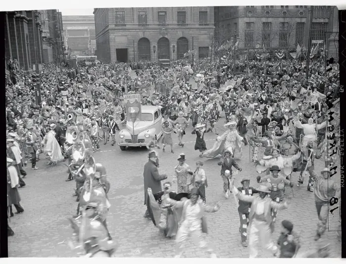 Framed Print : Mummers Performing in Annual Parade