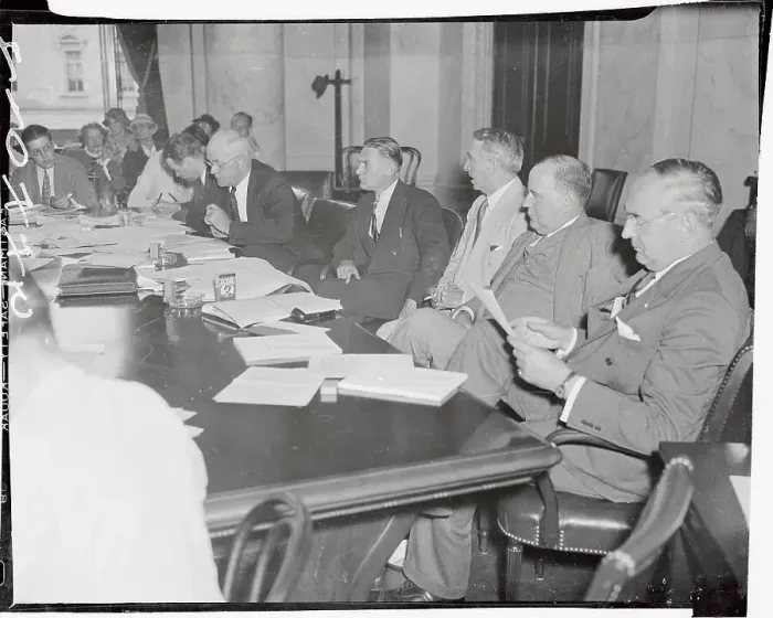 Framed Print : Munitions Committee Sitting at Conference Table Framed Print : Munitions Committee Sitting at Conference Table