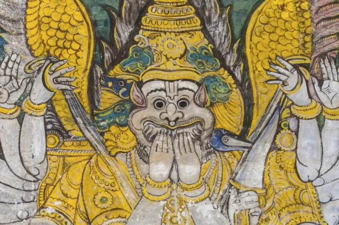 Framed Print : Mural, Hindu deity, Srirangam temple complex, Tiruchirappalli, Tamil Nadu, India Framed Print : Mural, Hindu deity, Srirangam temple complex, Tiruchirappalli, Tamil Nadu, India