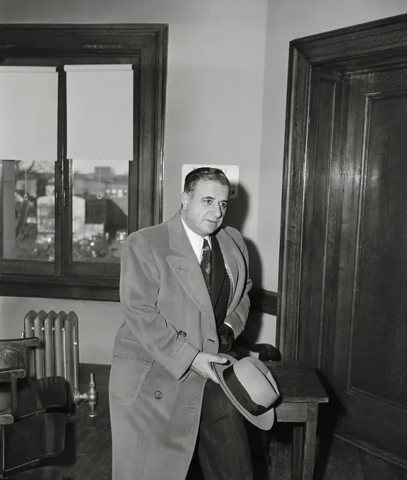 Framed Print : Murder Incorporated Boss Albert Anastasia Posing in Overcoat and Holding Hat Framed Print : Murder Incorporated Boss Albert Anastasia Posing in Overcoat and Holding Hat