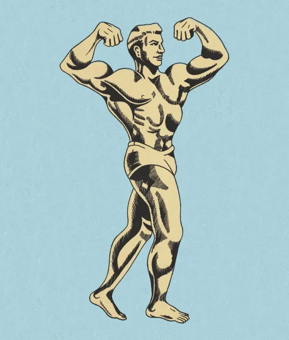 Framed Print : Muscle Man Flexing Framed Print : Muscle Man Flexing