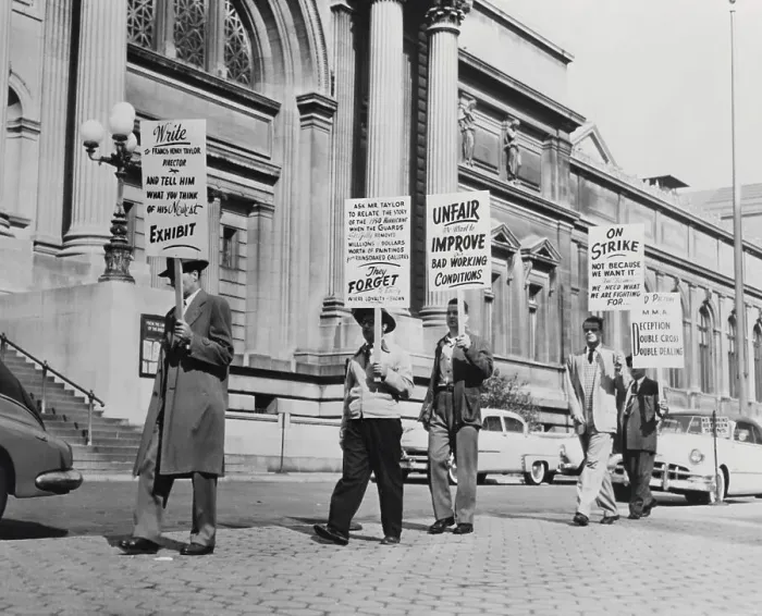 Framed Print : Museum Guards Protesting Framed Print : Museum Guards Protesting