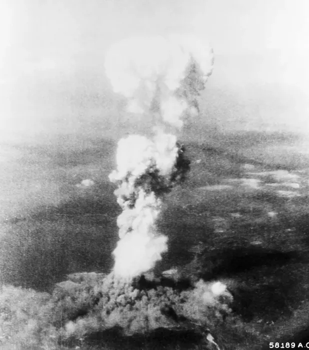 Framed Print : Mushroom Cloud from Atomic Bomb Dropped on Hiroshima