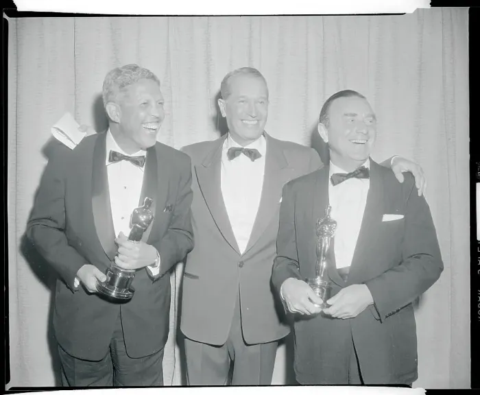 Framed Print : Musical Greats Holding Their Oscars for Camera Framed Print : Musical Greats Holding Their Oscars for Camera