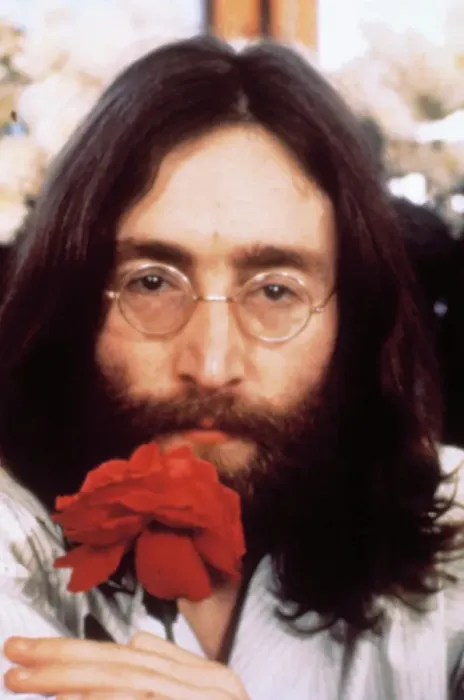 Framed Print : Musician John Lennon With Rose Framed Print : Musician John Lennon With Rose